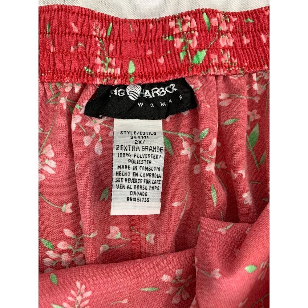 Sag Harbor Women's Long Pink Floral Skirt - Picture 3 of 5